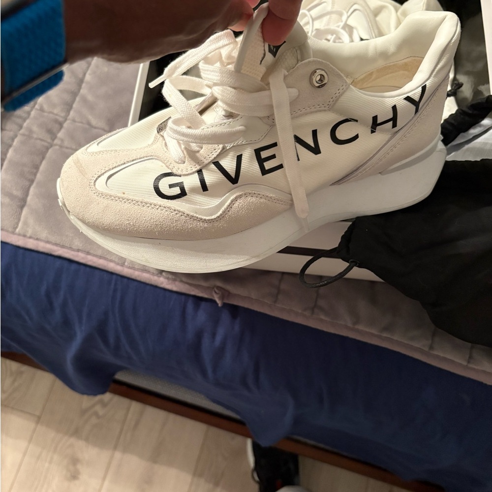 Givenchy Cream and White Logo Sneakers, Priced to Go